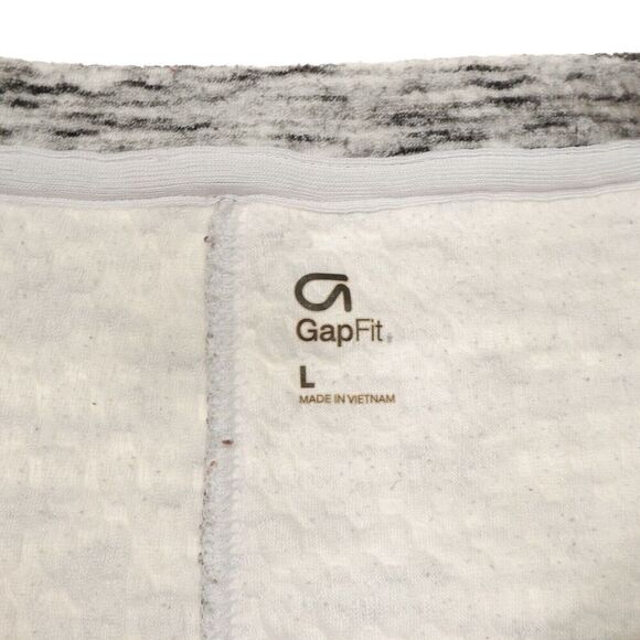 Gap Gapfit Sweatshirt Womens Size L Space Dyed Quilt Crinkle Pullover Drawstring - Picture 7 of 9